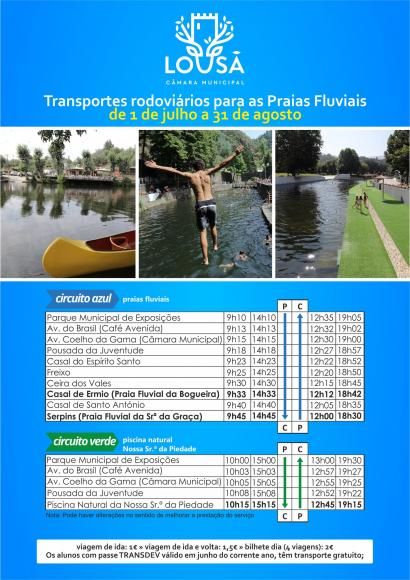 Transportes para as Praias Fluviais