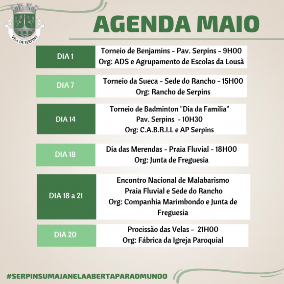 Agenda Maio - Serpins